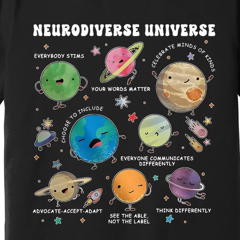 Neurodiverse Universe Space Planet Special Education Teacher Premium T-Shirt