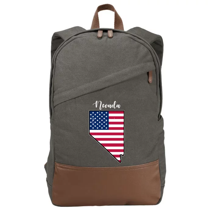 Nevada United States Map Cotton Canvas Backpack