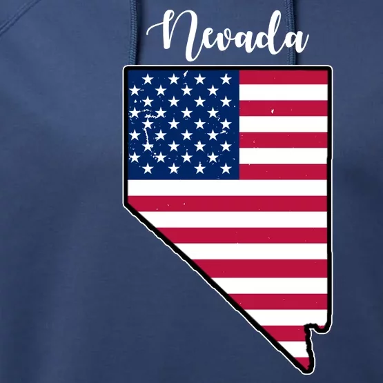 Nevada United States Map Performance Fleece Hoodie