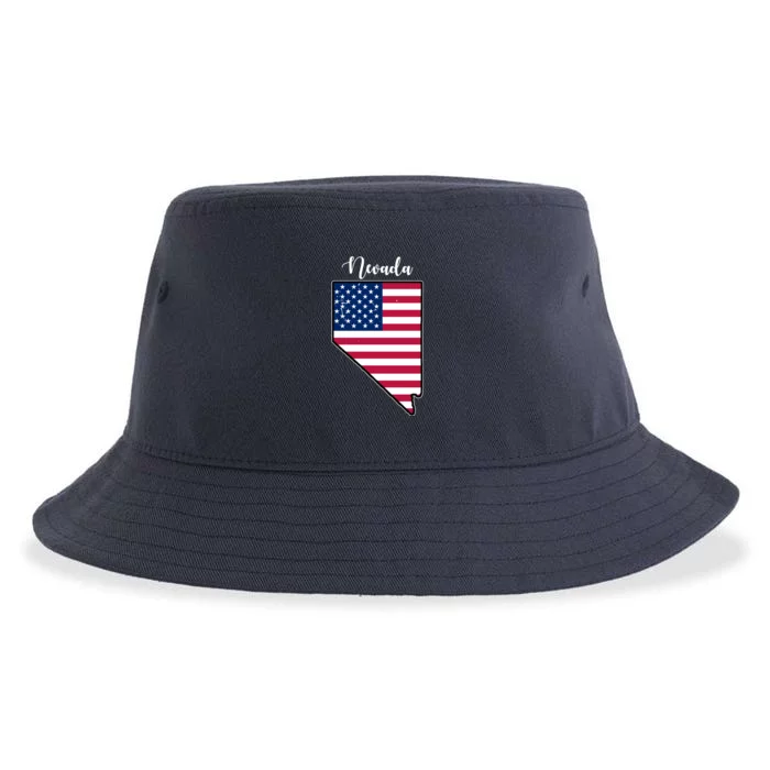 Nevada United States Map Sustainable Bucket Hat