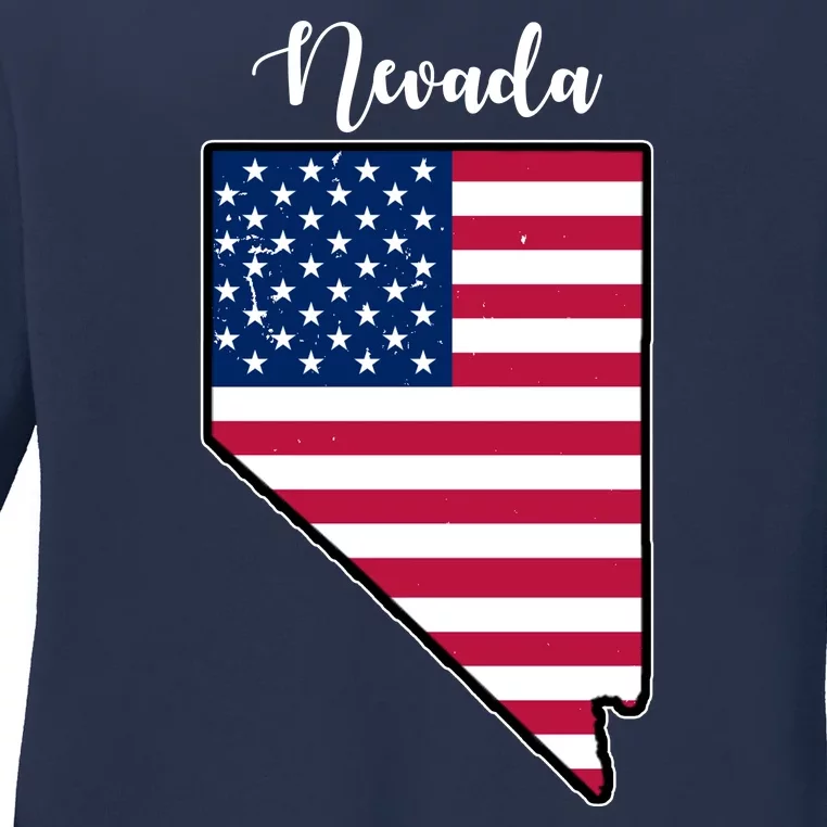 Nevada United States Map Ladies Long Sleeve Shirt