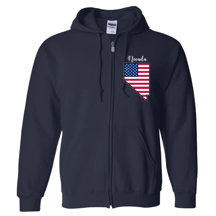 Nevada United States Map Full Zip Hoodie