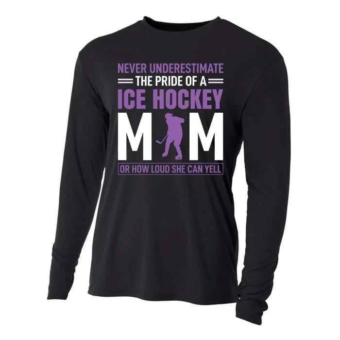 Never Underestimate The Pride Of Ice Hockey Mom Cooling Performance Long Sleeve Crew