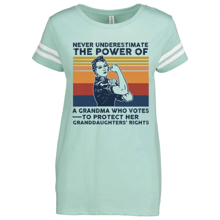 Never Underestimate The Power Of A Grandma Who Votes Enza Ladies Jersey Football T-Shirt