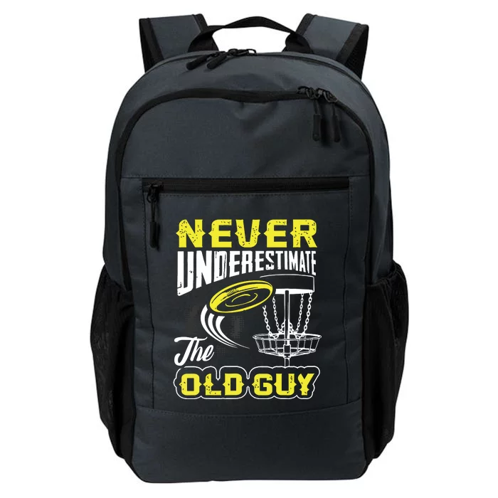 Never Underestimate The Old Guy Funny Disc Golf Frisbee Gift Daily Commute Backpack