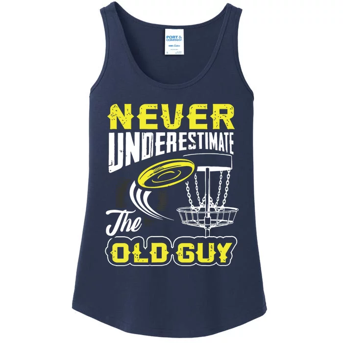 Never Underestimate The Old Guy Funny Disc Golf Frisbee Gift Ladies Essential Tank