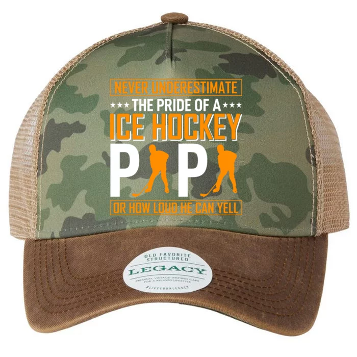 Never Underestimate The Pride Of Ice Hockey Papa Legacy Tie Dye Trucker Hat