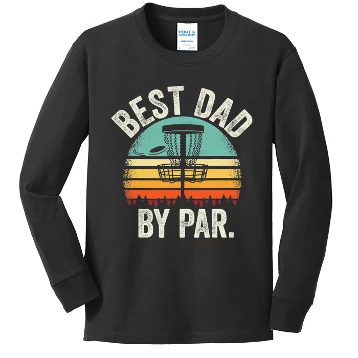 Never Underestimate The Old Guy Funny Disc Golf Dad Frisbee Kids Long Sleeve Shirt