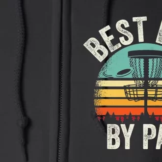 Never Underestimate The Old Guy Funny Disc Golf Dad Frisbee Full Zip Hoodie