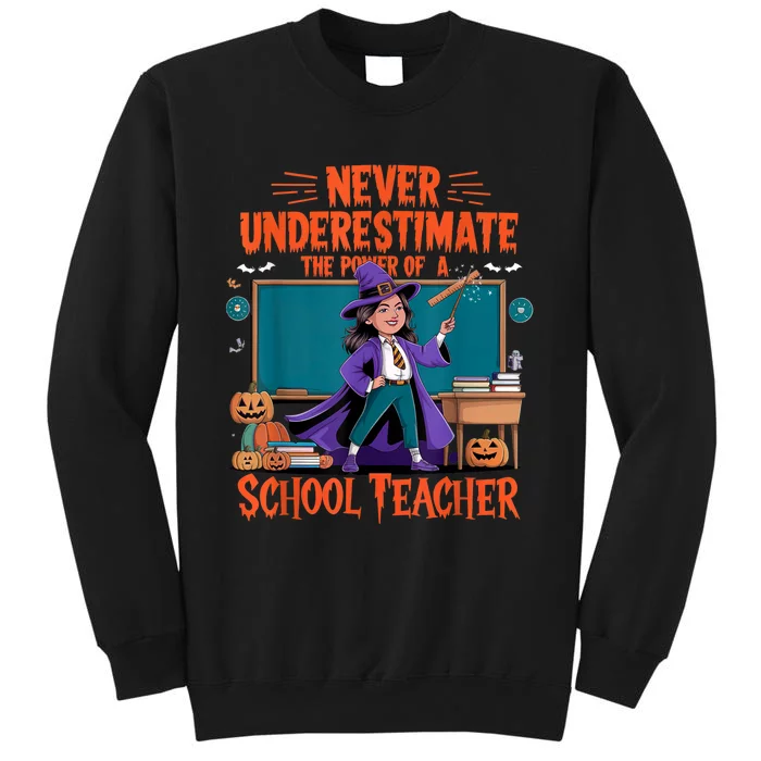 Never Underestimate The Power Of A Teacher Halloween 2024 Tall Sweatshirt