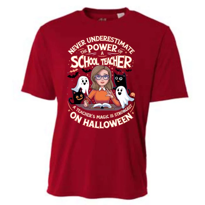 Never Underestimate The Power Of A Teacher Halloween 2024 Cooling Performance Crew T-Shirt