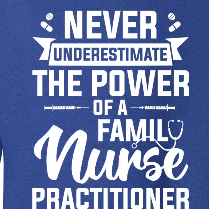 Never Underestimate The Power Of A Family Nurse Practitioner Cute Gift Toddler Sweatshirt