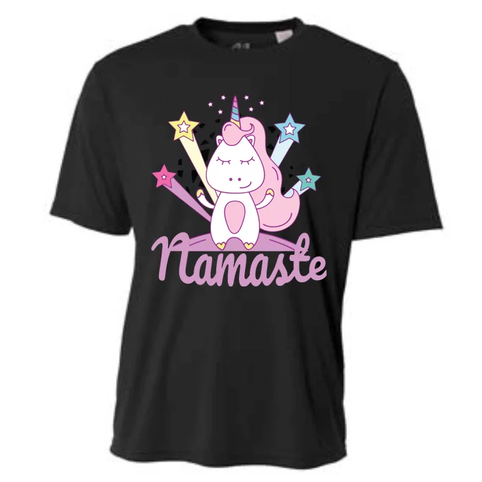 Namaste Unicorn Tee For Kids Girls Yoga Cooling Performance Crew T-Shirt