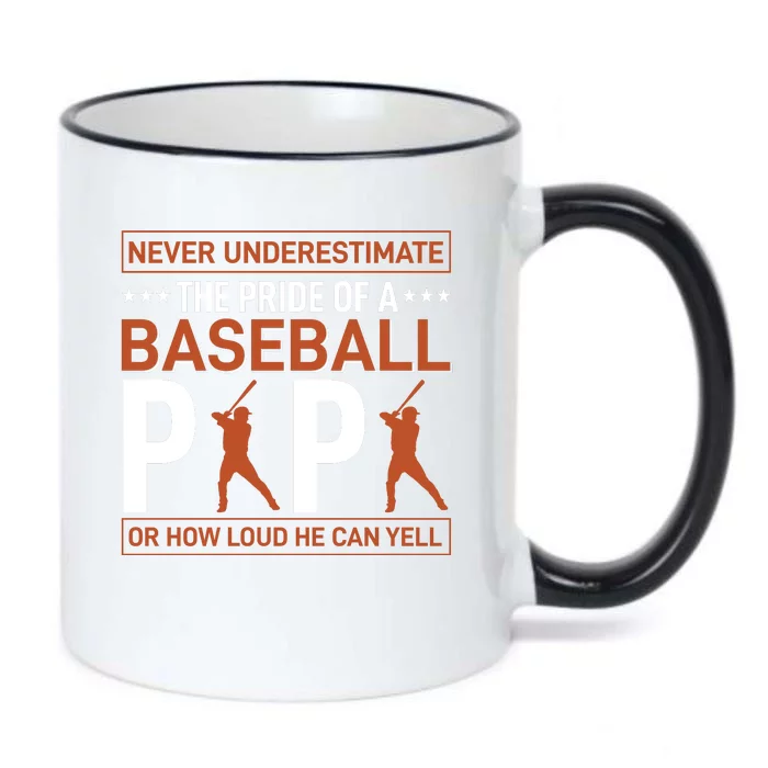 Never Underestimate The Pride Of A Baseball Papa Black Color Changing Mug