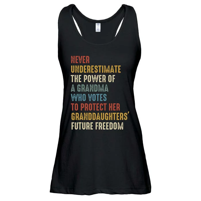 Never Underestimate The Power Of A Grandma Who Votes Ladies Essential Flowy Tank