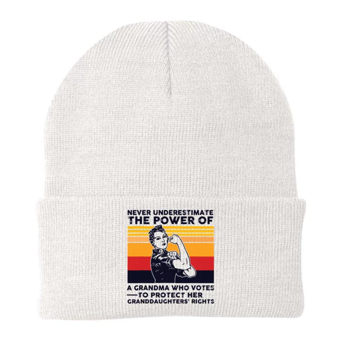 Never Underestimate The Power Of A Grandma Who Votes Knit Cap Winter Beanie