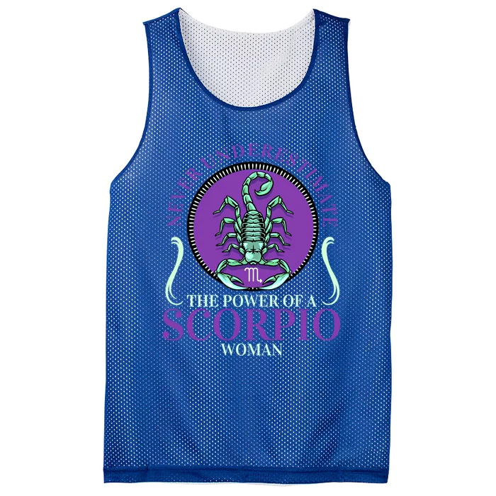 Never Underestimate The Power Of A Scorpio Zodiac Sign Great Gift Mesh Reversible Basketball Jersey Tank