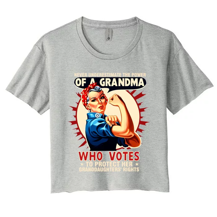 Never Underestimate The Power Of A Grandma Who Votes Graphic Women's Crop Top Tee