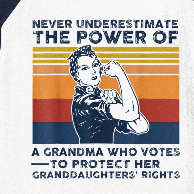 Never Underestimate The Power Of A Grandma Who Votes Baseball Sleeve Shirt