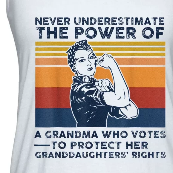 Never Underestimate The Power Of A Grandma Who Votes Ladies Essential Flowy Tank