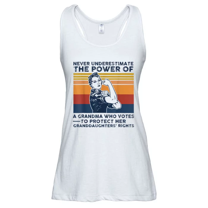 Never Underestimate The Power Of A Grandma Who Votes Ladies Essential Flowy Tank