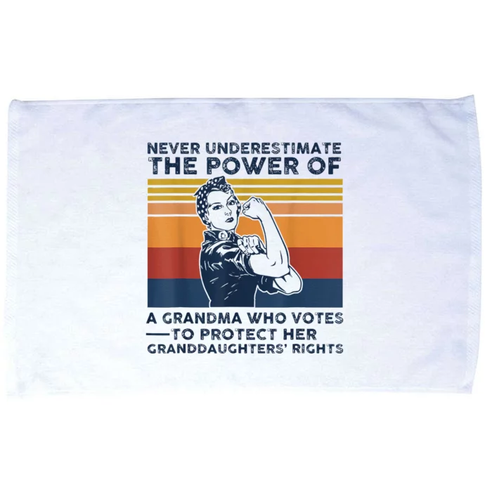 Never Underestimate The Power Of A Grandma Who Votes Microfiber Hand Towel