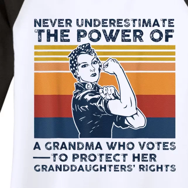 Never Underestimate The Power Of A Grandma Who Votes Women's Tri-Blend 3/4-Sleeve Raglan Shirt