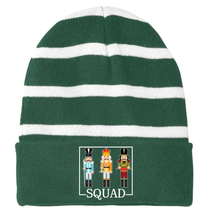 Nutcracker Squad Funny Christmas Striped Beanie with Solid Band