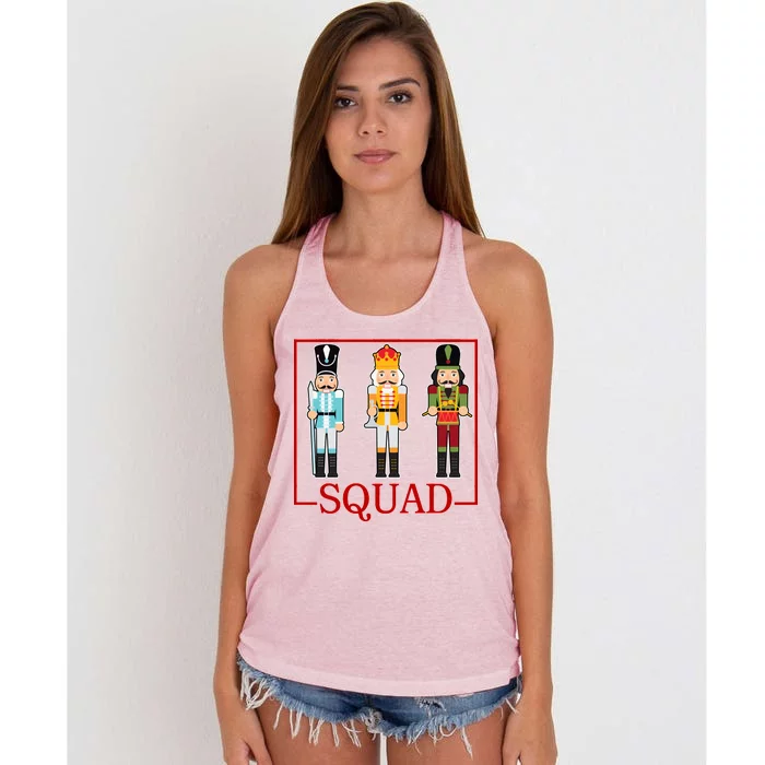 Nutcracker Squad Funny Christmas Women's Knotted Racerback Tank