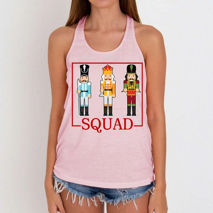 Nutcracker Squad Funny Christmas Women's Knotted Racerback Tank