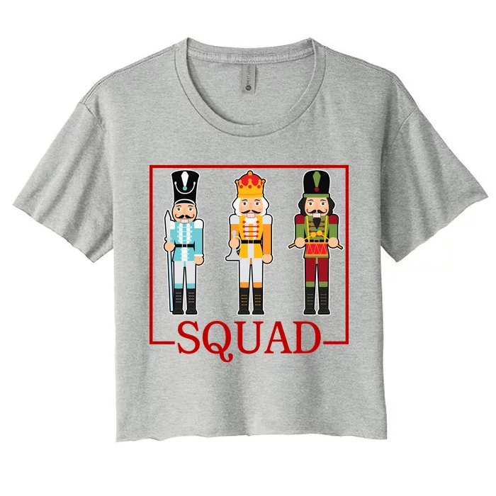 Nutcracker Squad Funny Christmas Women's Crop Top Tee