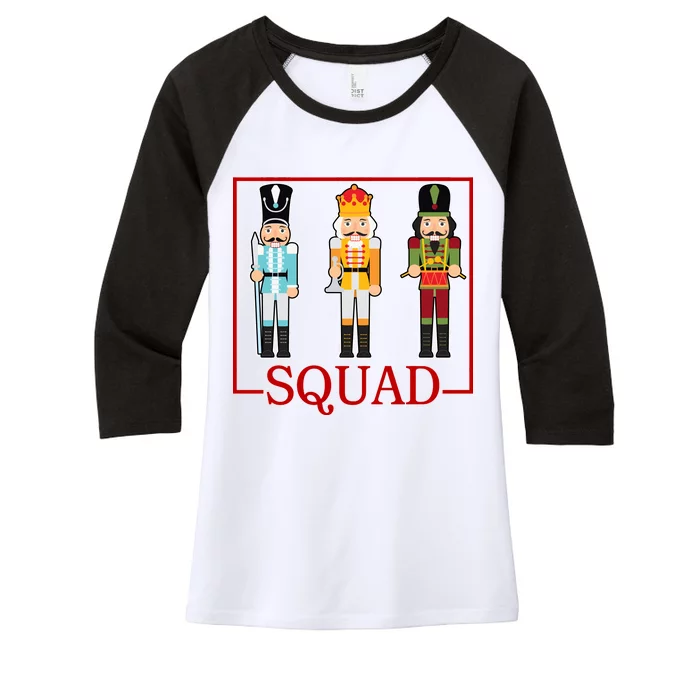 Nutcracker Squad Funny Christmas Women's Tri-Blend 3/4-Sleeve Raglan Shirt