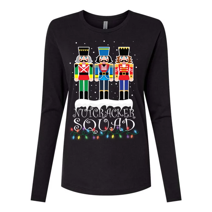 Nutcracker Squad Holiday Ballet Dance Christmas Womens Cotton Relaxed Long Sleeve T-Shirt