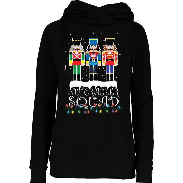 Nutcracker Squad Holiday Ballet Dance Christmas Womens Funnel Neck Pullover Hood