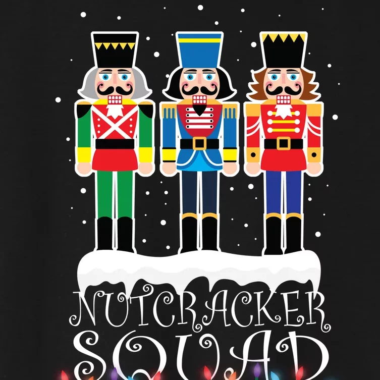 Nutcracker Squad Holiday Ballet Dance Christmas Women's Crop Top Tee