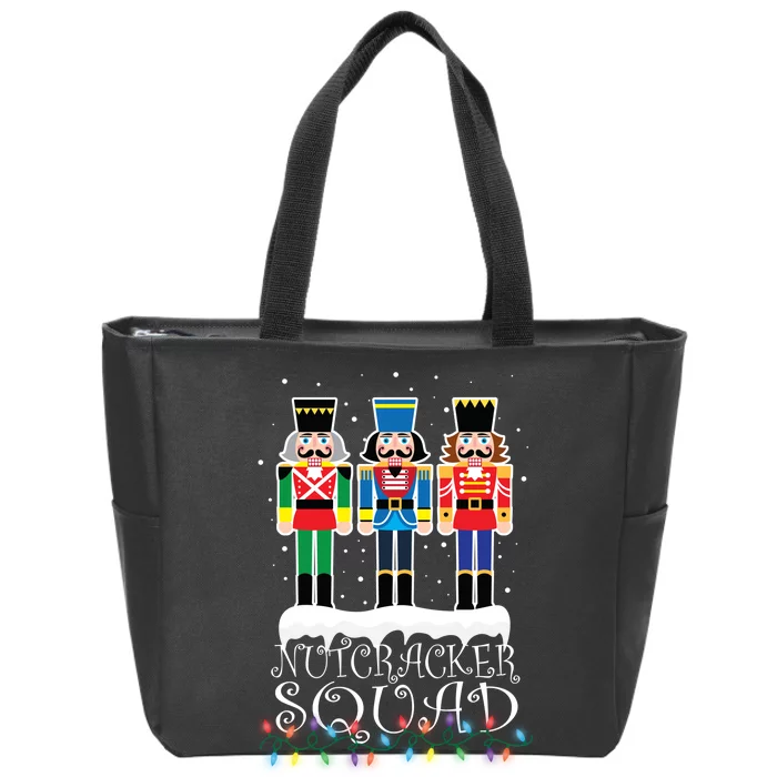 Nutcracker Squad Holiday Ballet Dance Christmas Zip Tote Bag