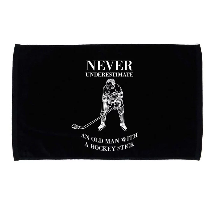 Never Underestimate Vintage Ice Hockey Game Sport Lover Gift Microfiber Hand Towel