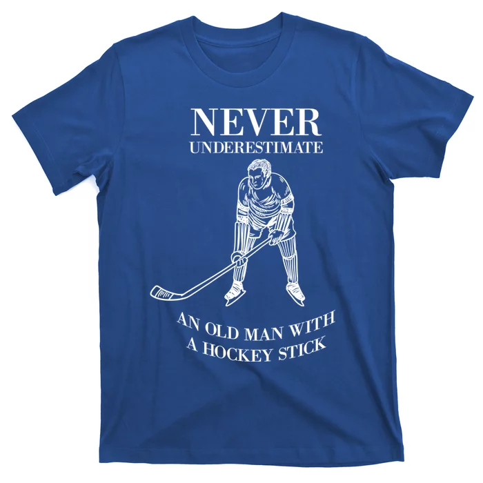 Never Underestimate Vintage Ice Hockey Game Sport Lover Gift T-Shirt