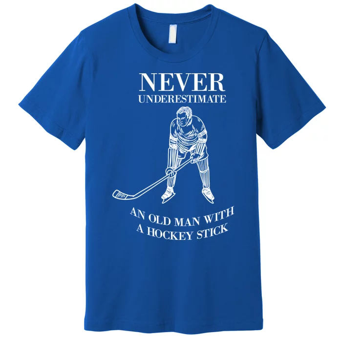 Never Underestimate Vintage Ice Hockey Game Sport Lover Gift Premium T-Shirt