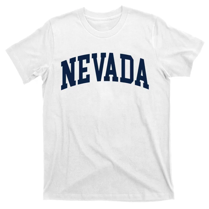 Nevada Usa Varsity Style Blue Text T-Shirt