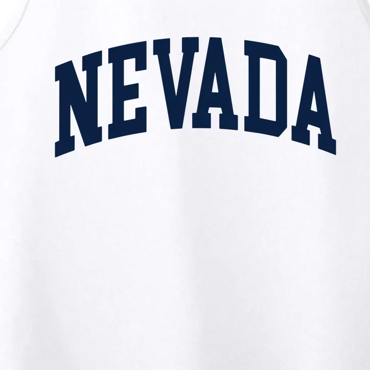 Nevada Usa Varsity Style Blue Text Performance Tank