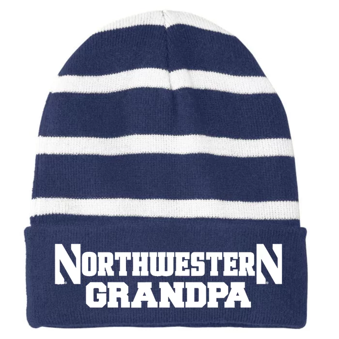 Northwestern University Wildcats Grandpa Striped Beanie with Solid Band