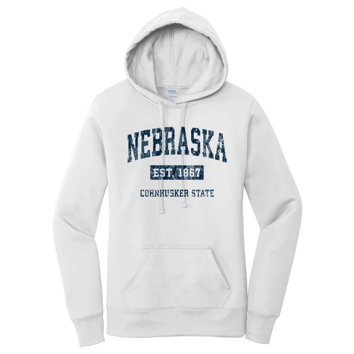 Nebraska Vintage Athletic Sports Women's Pullover Hoodie