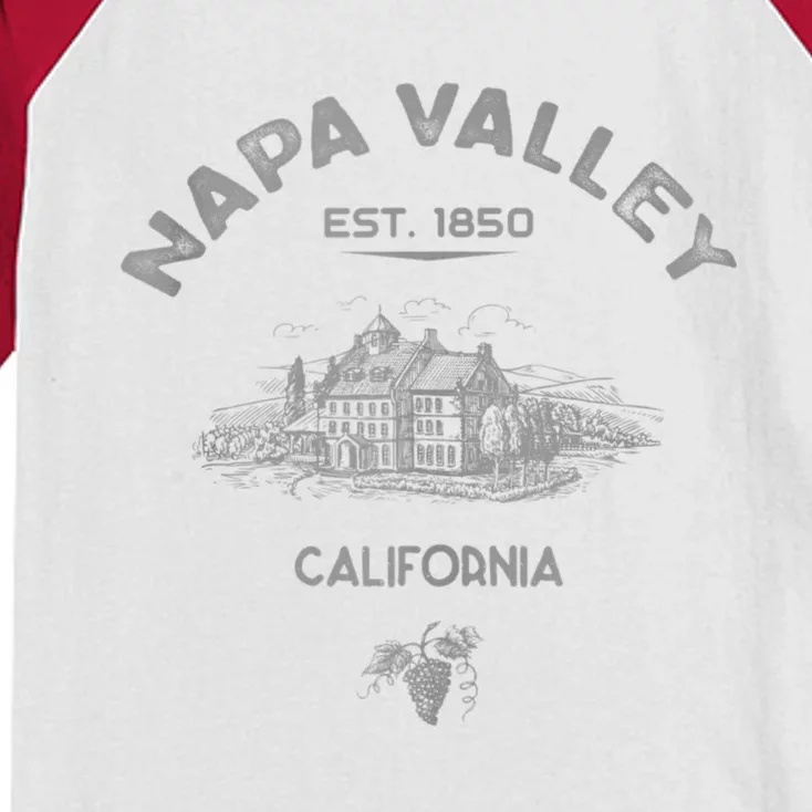 Napa Valley California Winery Souvenir Kids Colorblock Raglan Jersey