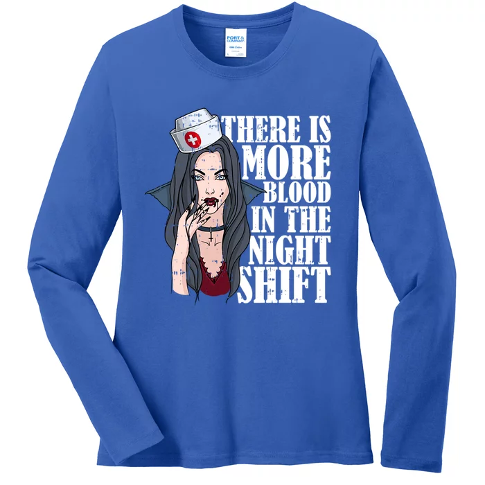 Nurse Vampire Caretaker Hospital Nursing Gift Ladies Long Sleeve Shirt