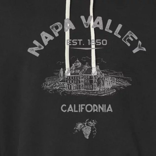 Napa Valley California Winery Souvenir Garment-Dyed Fleece Hoodie