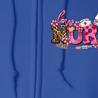 Nurse Valentines Day Valentine Er Icu Nicu Rn Nurses Great Gift Full Zip Hoodie