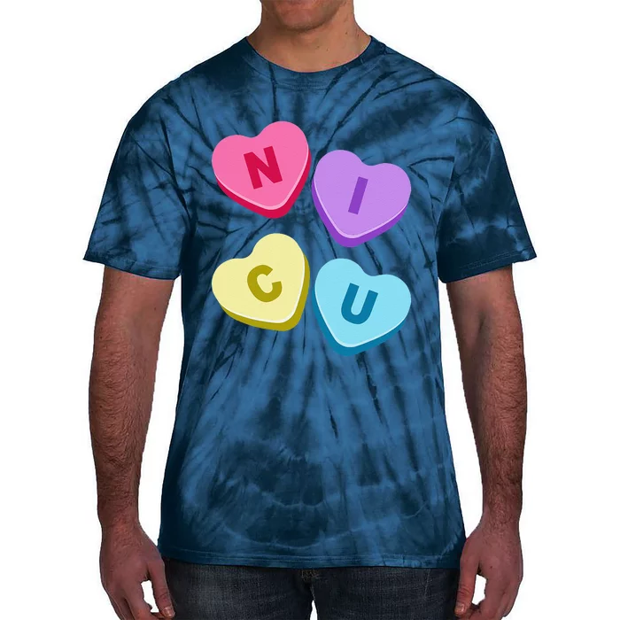 Nurse Valentines Day Candy Valentine Hearts NICU Nurses Tie-Dye T-Shirt