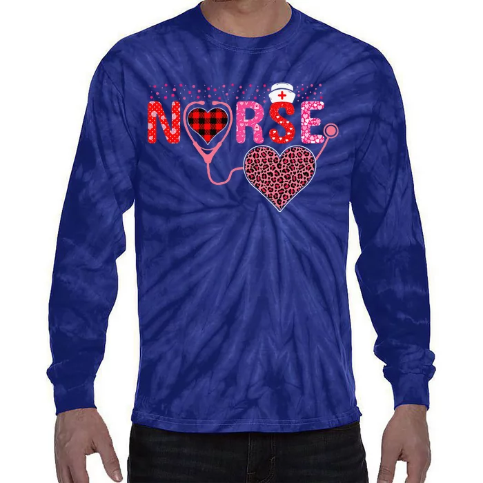 Nurse Valentines Day Cupids Favorite Nurse Life Nurses Tie-Dye Long Sleeve Shirt