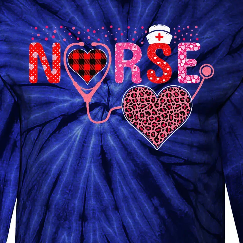 Nurse Valentines Day Cupids Favorite Nurse Life Nurses Tie-Dye Long Sleeve Shirt